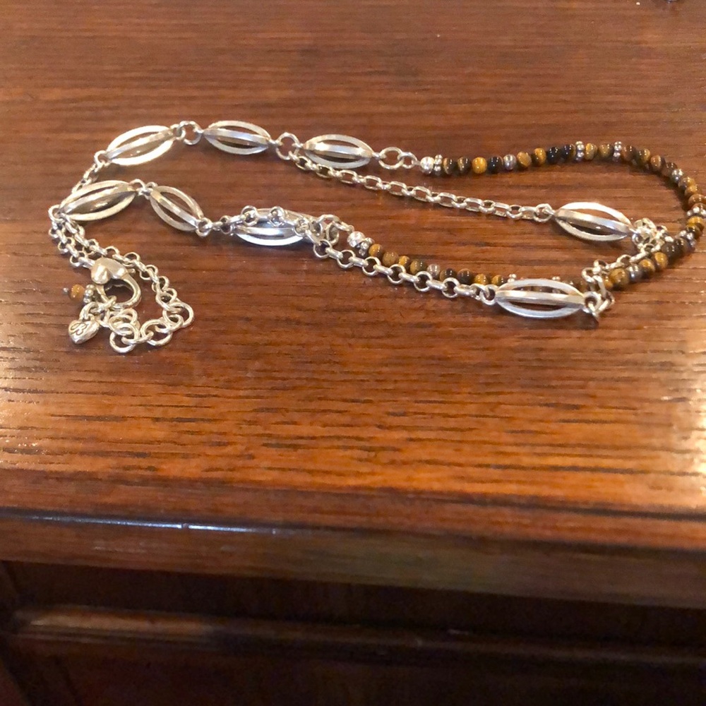 Brighton Silver Necklace with Tigereye beads